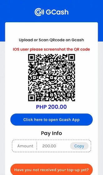 Step 5: A QR code will appear on the screen, take a screenshot of this QR code. Then open your GCASH app to scan the payment code.